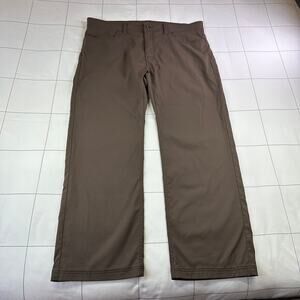 Prana Pants Mens 40x30 Slim Fit Brown Brion Nylon Blend Hiking Outdoor Gorpcore